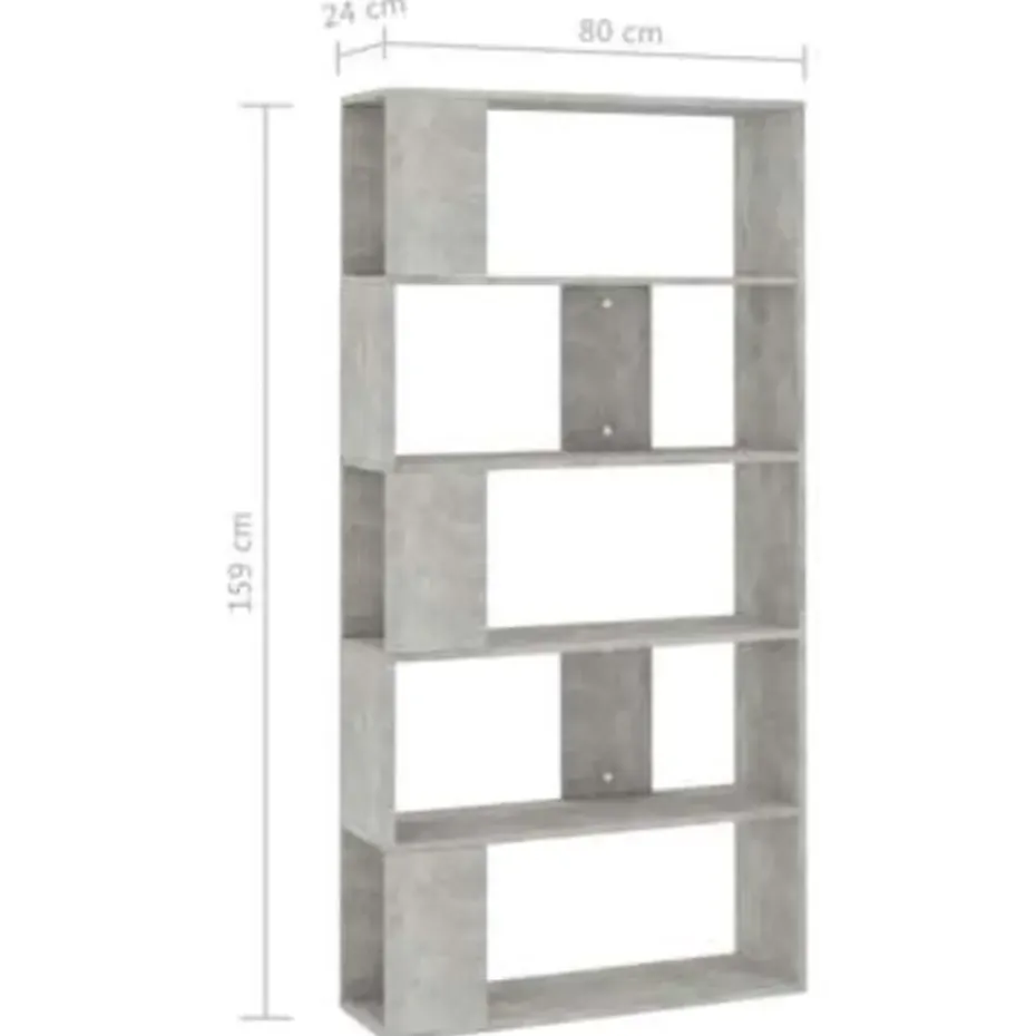 vidaXL - Boekenkast - Grijs - Bewerkt hout