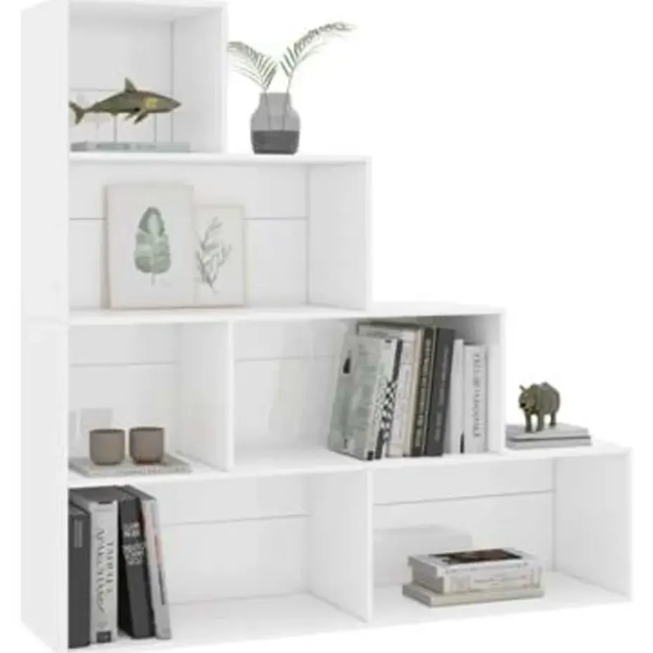 vidaXL - Boekenkast - Wit - Bewerkt hout