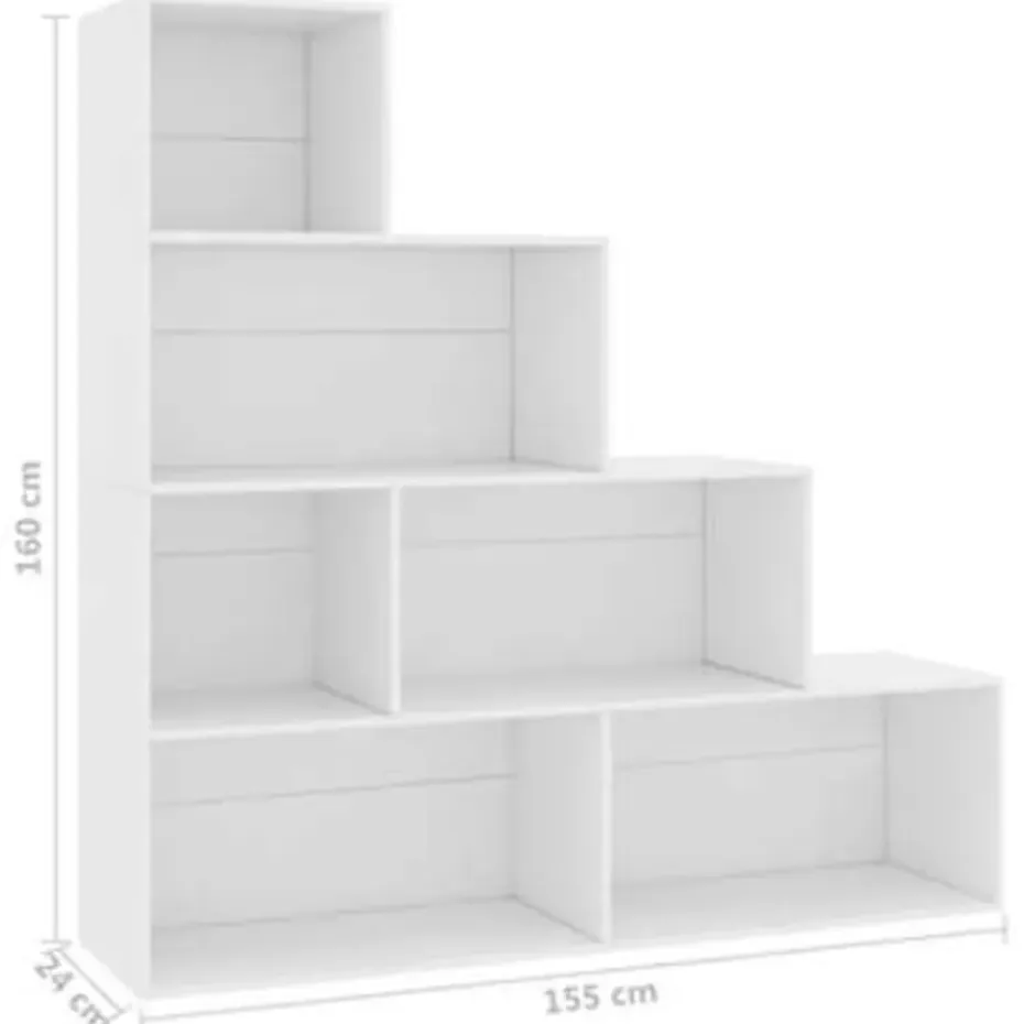 vidaXL - Boekenkast - Wit - Bewerkt hout