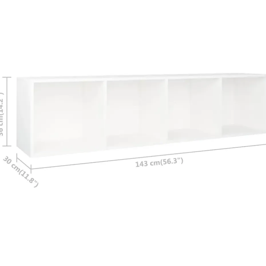 vidaXL - Boekenkast - Wit - Bewerkt hout - 36 x 30 x 143 cm