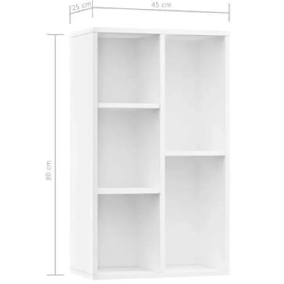vidaXL - Boekenkast - Wit - Bewerkt hout