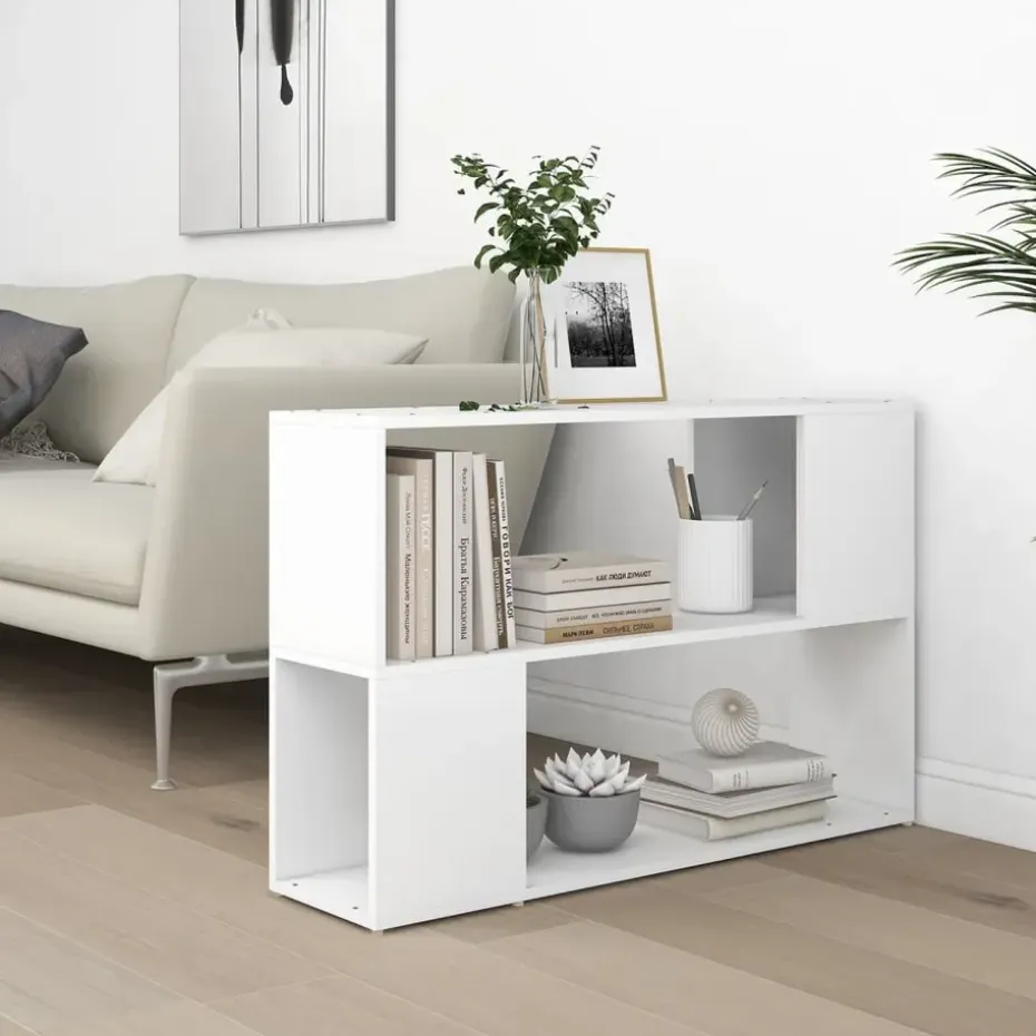 vidaXL - Boekenkast - Wit - Bewerkt hout - 100 x 24 x 63 cm