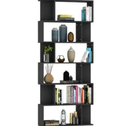 vidaXL - Boekenkast - Zwart - Bewerkt hout