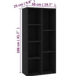 vidaXL - Boekenkast - Zwart - Bewerkt hout