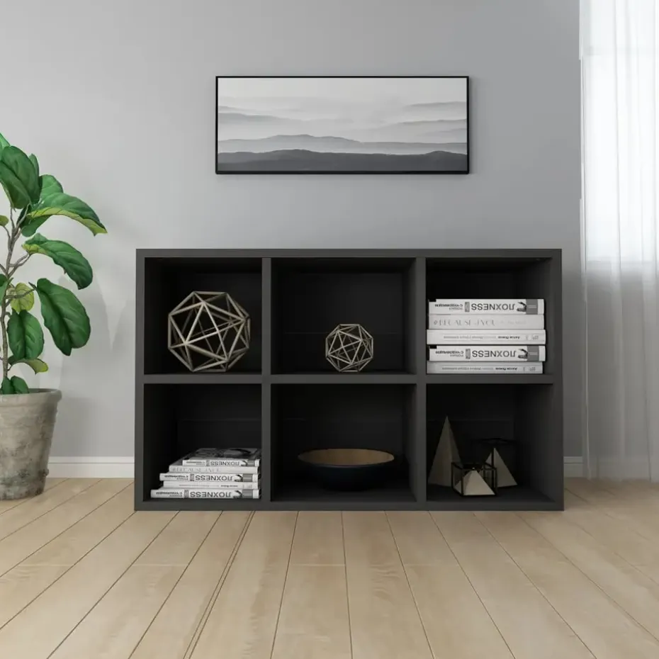 vidaXL - Boekenkast - Zwart - Bewerkt hout - 66 x 30 x 98 cm