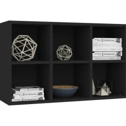 vidaXL - Boekenkast - Zwart - Bewerkt hout - 66 x 30 x 98 cm