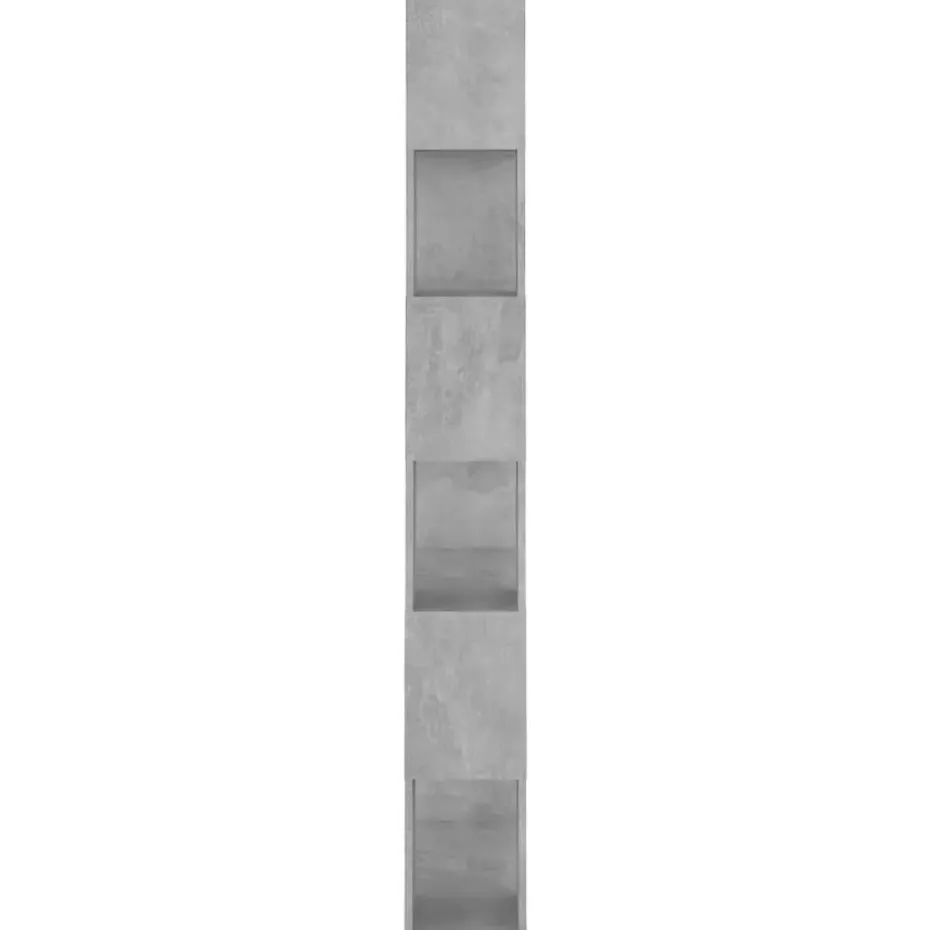 vidaXL - Boekenkast Kamerscherm - Betongrijs - Bewerkt hout - 80 x 24 x 186 cm