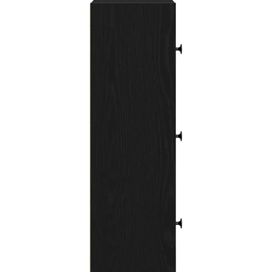 vidaXL - Boekenkast met 3 deuren voor woonkamers - Zwart - Hout - 40x24x77 cm