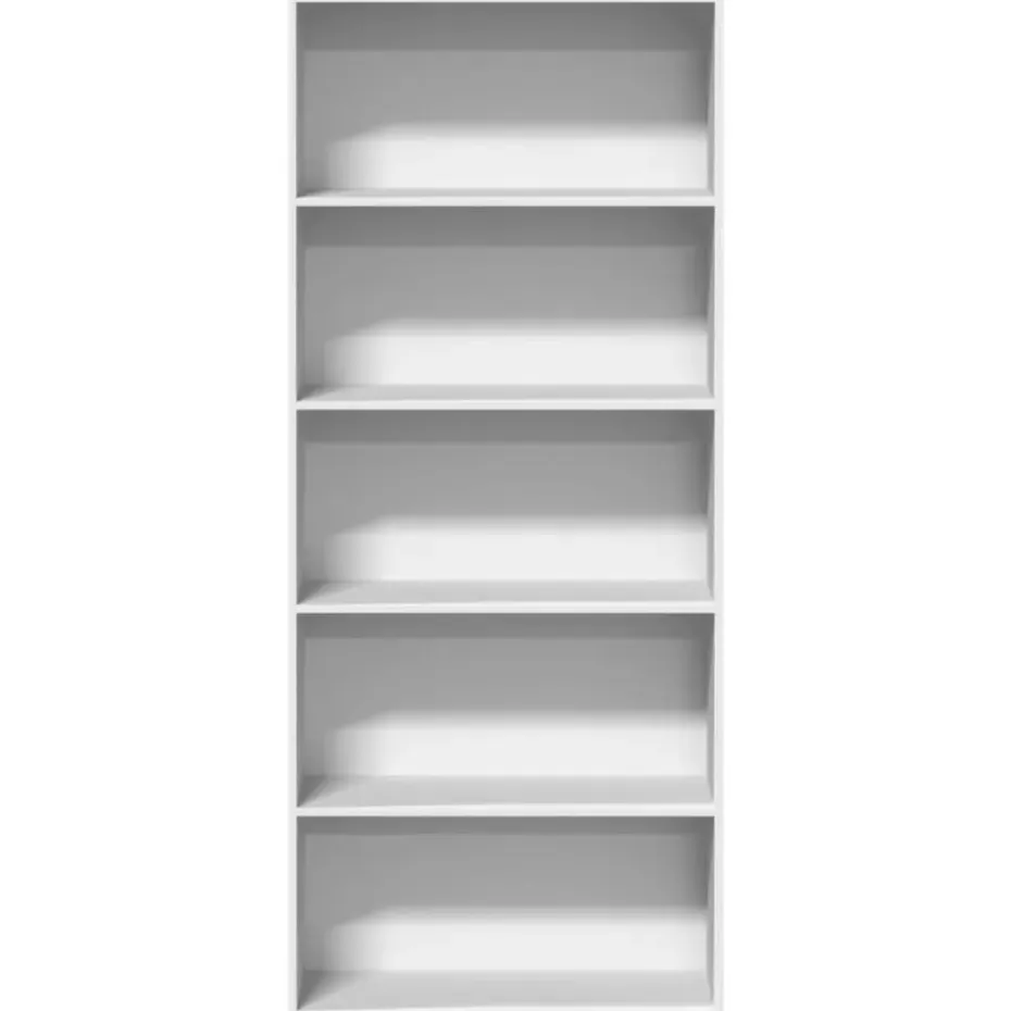vidaXL - Boekenkast met 5 vakken voor kantoor - Wit - Hout - 80x30x189 cm