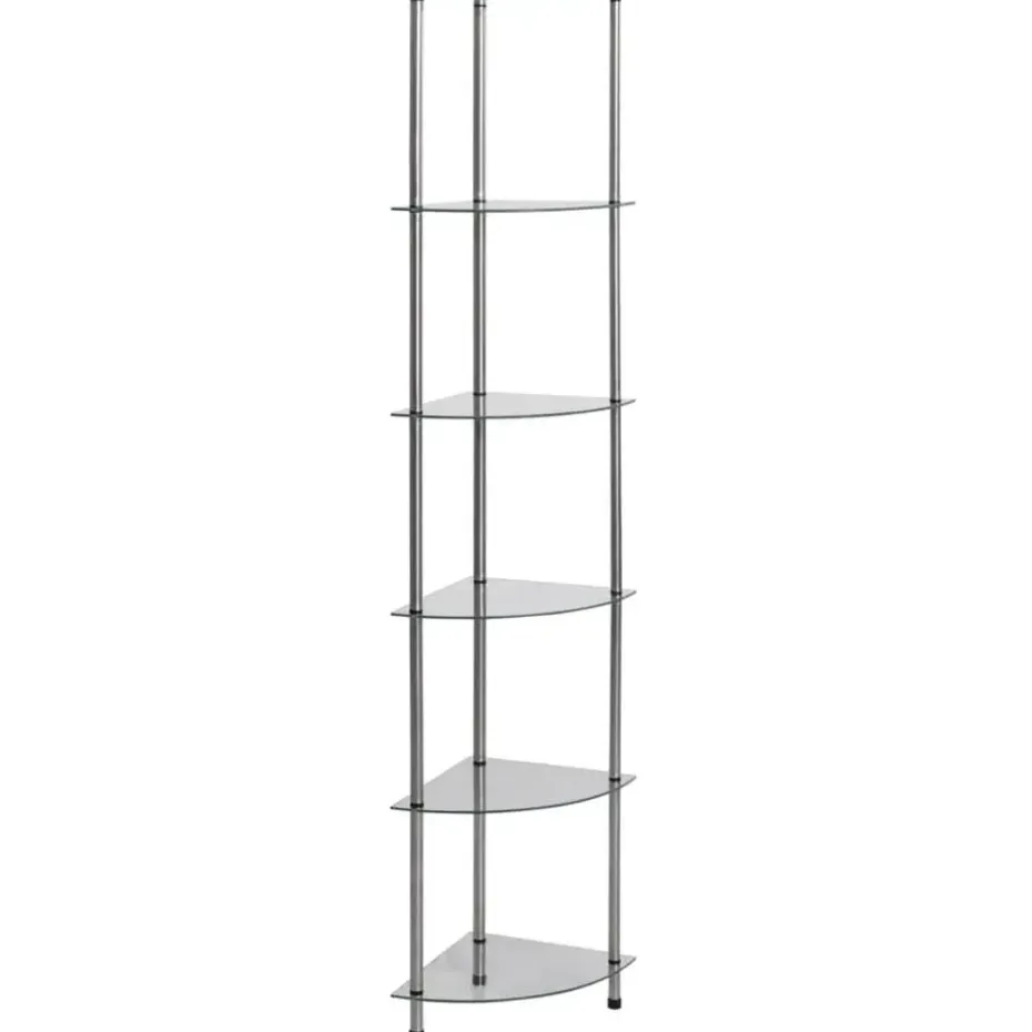 vidaXL - Boekenkast met 6-laags planken - Transparant - Glas - 30x30x160 cm
