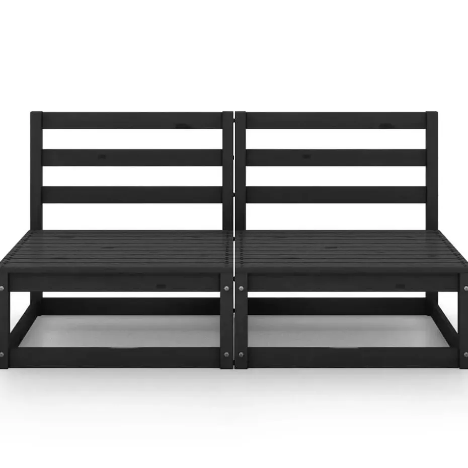 vidaXL - Buitenbank - Zwart - Grenenhout