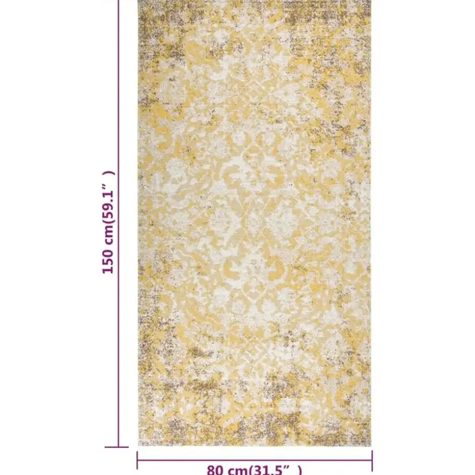 vidaXL - Buitenkleed - Geel - Polypropyleen - 80 x 150 cm