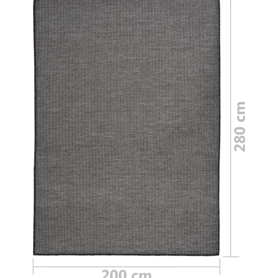 vidaXL - Buitenkleed - Grijs - Kunststof - 200 x 280 cm