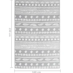 vidaXL - Buitenkleed - Grijs - Polypropyleen - 160 x 230 cm