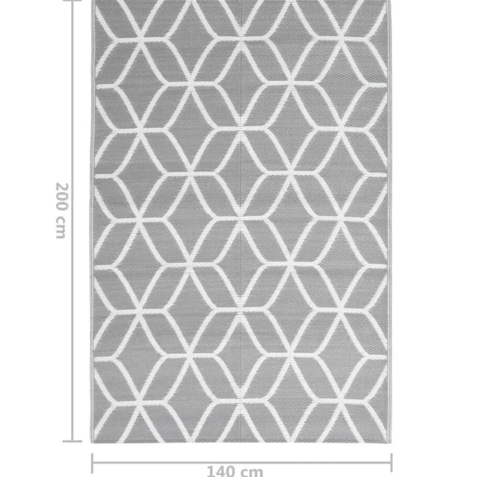 vidaXL - Buitenkleed - Grijs - Polypropyleen - 140 x 200 cm
