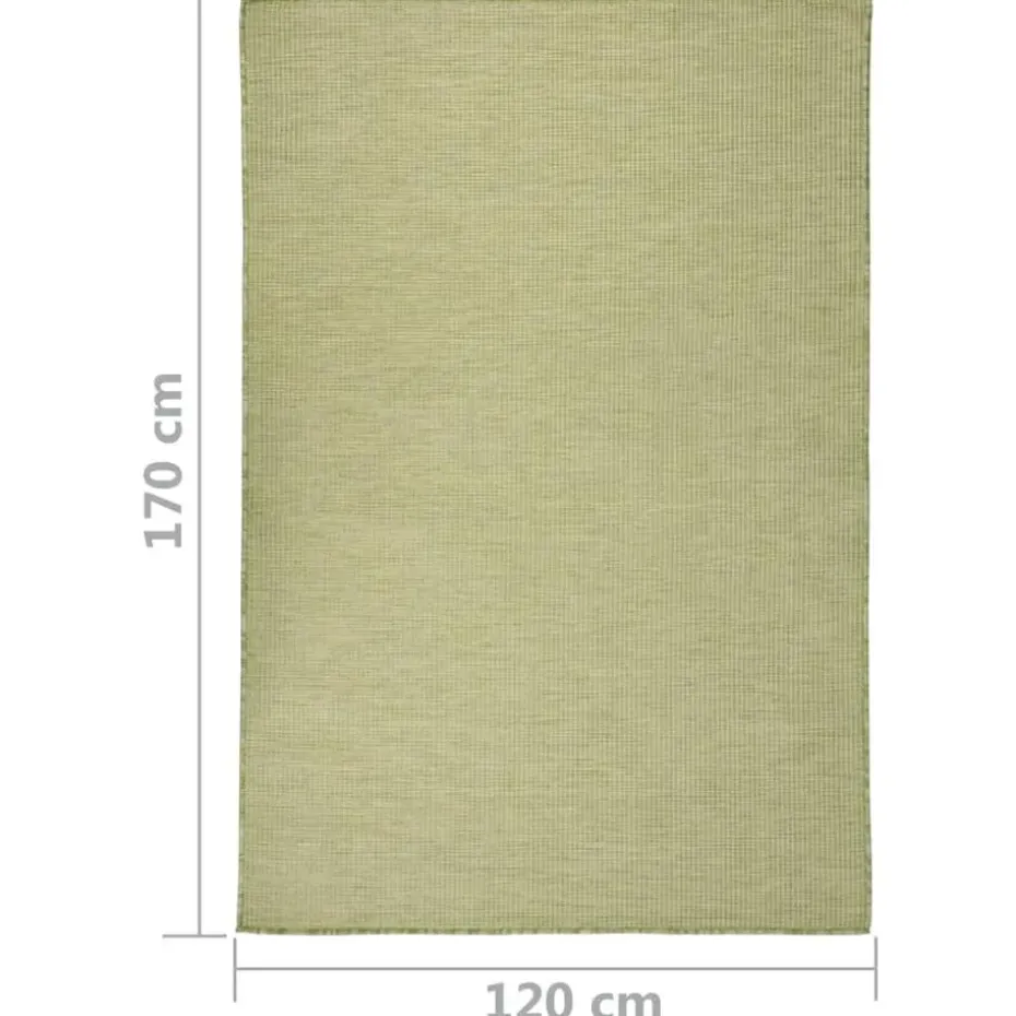 vidaXL - Buitenkleed - Groen - Kunststof - 120 x 170 cm