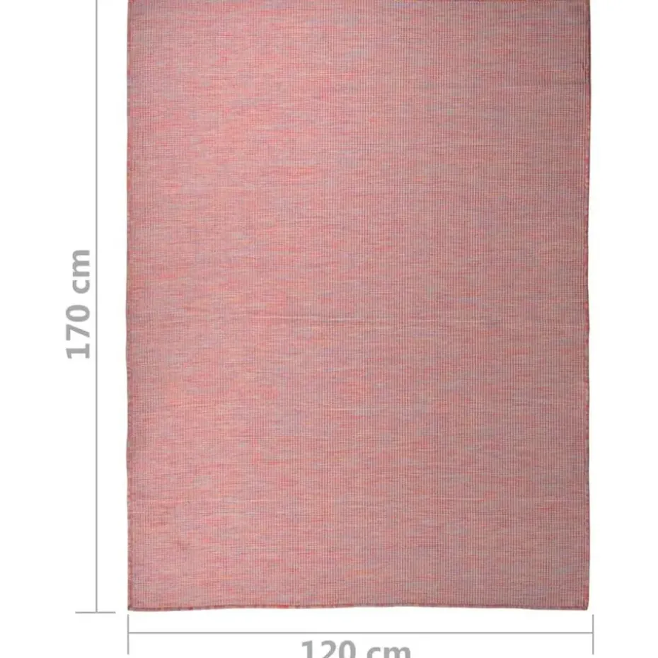 vidaXL - Buitenkleed - Rood - Kunststof - 120 x 170 cm
