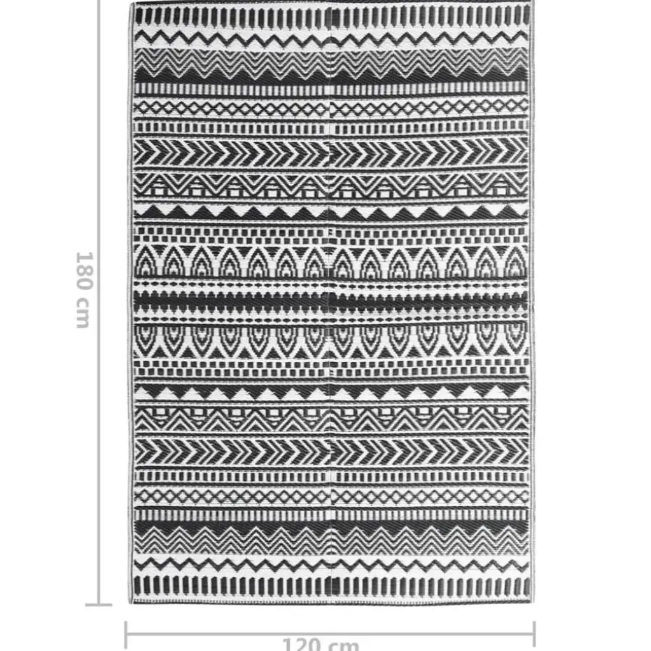 vidaXL - Buitenkleed - Zwart - Polypropyleen - 120 x 180 cm
