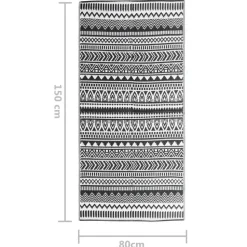 vidaXL - Buitenkleed - Zwart - Polypropyleen - 80 x 150 cm