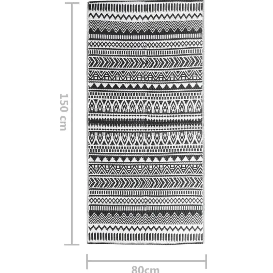 vidaXL - Buitenkleed - Zwart - Polypropyleen - 80 x 150 cm