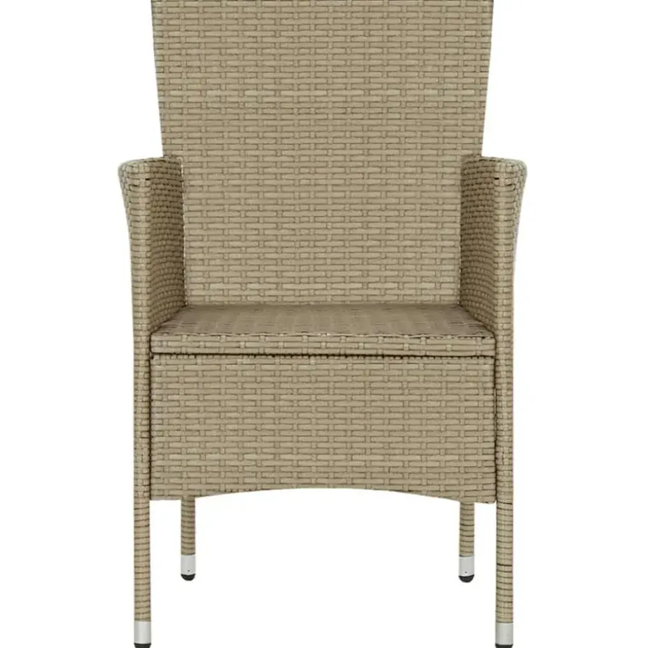 vidaXL - Buitenstoel - Beige - Poly rattan - 2 stuks