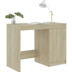 vidaXL - Bureau - Bruin - Bewerkt hout