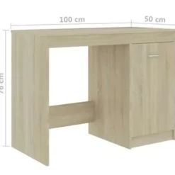 vidaXL - Bureau - Bruin - Bewerkt hout