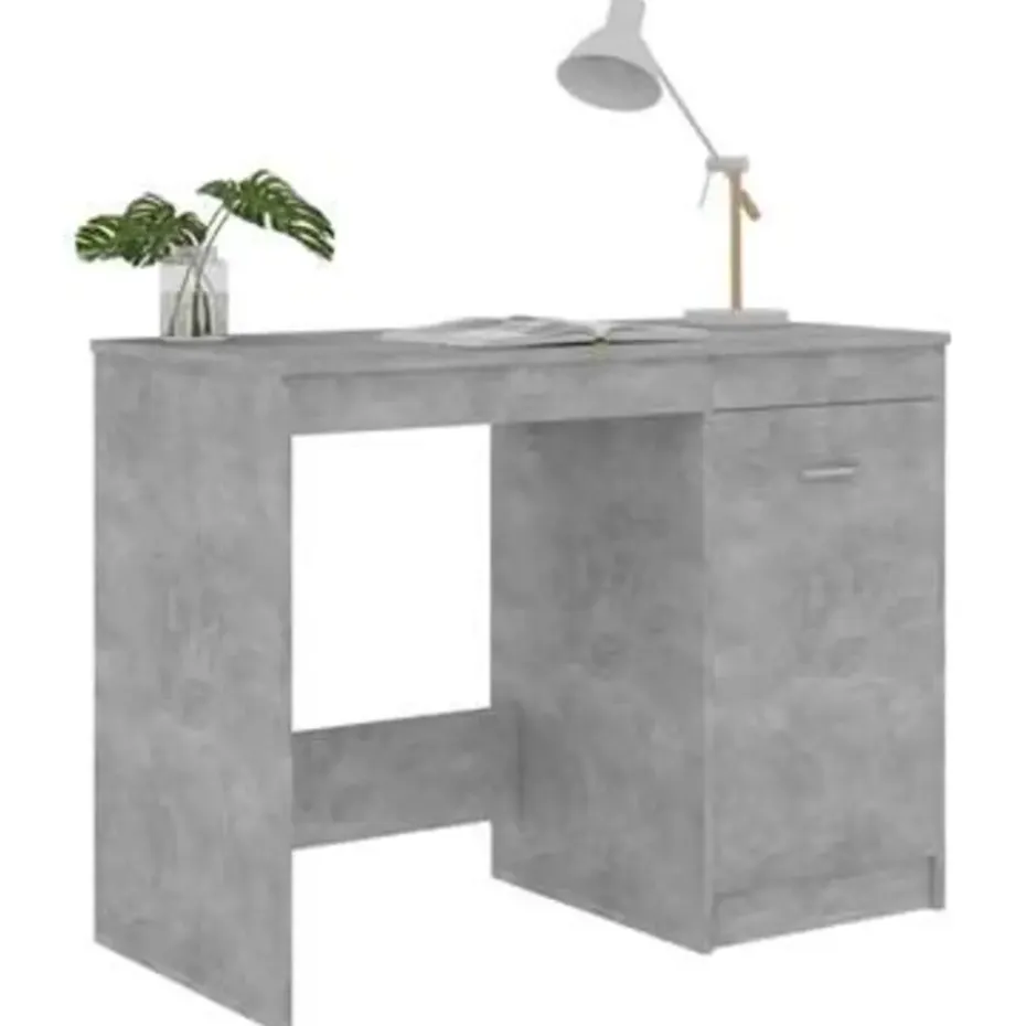 vidaXL - Bureau - Grijs - Bewerkt hout