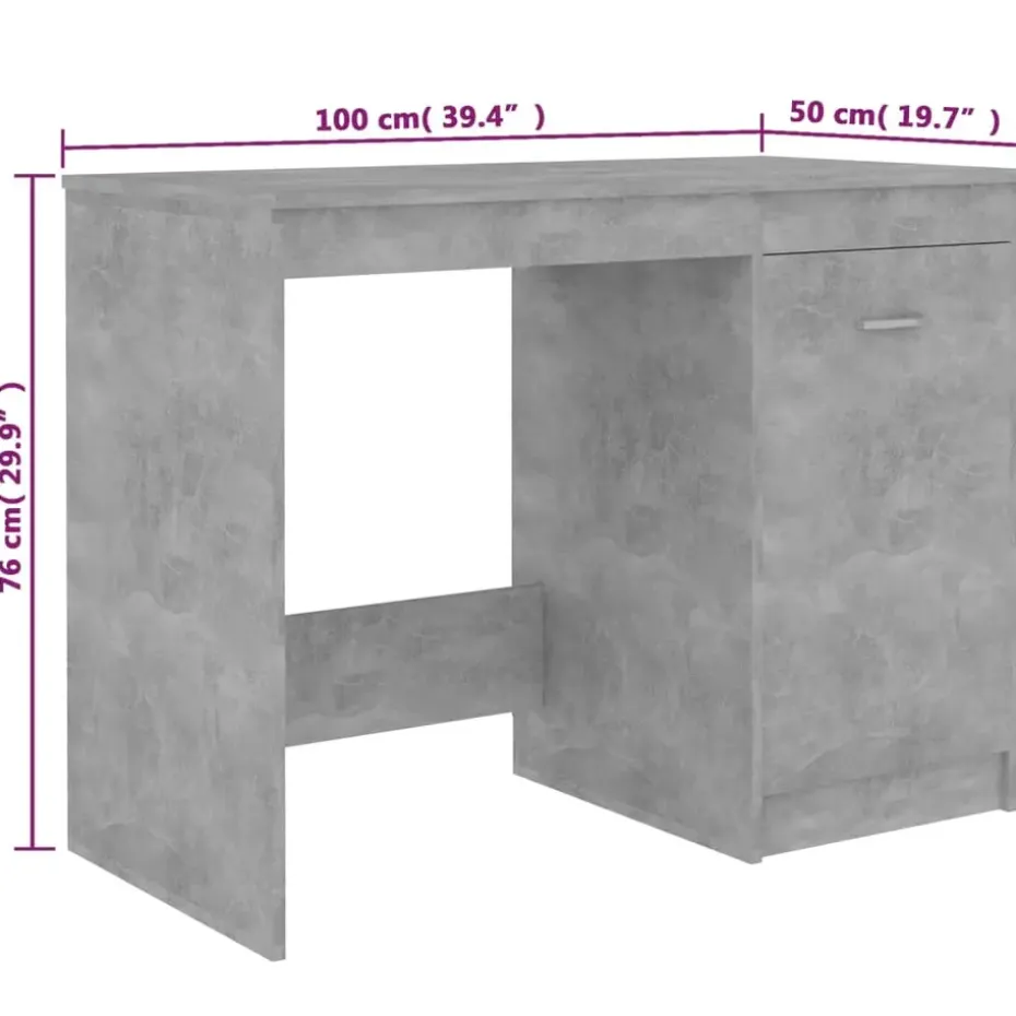 vidaXL - Bureau - Grijs - Bewerkt hout