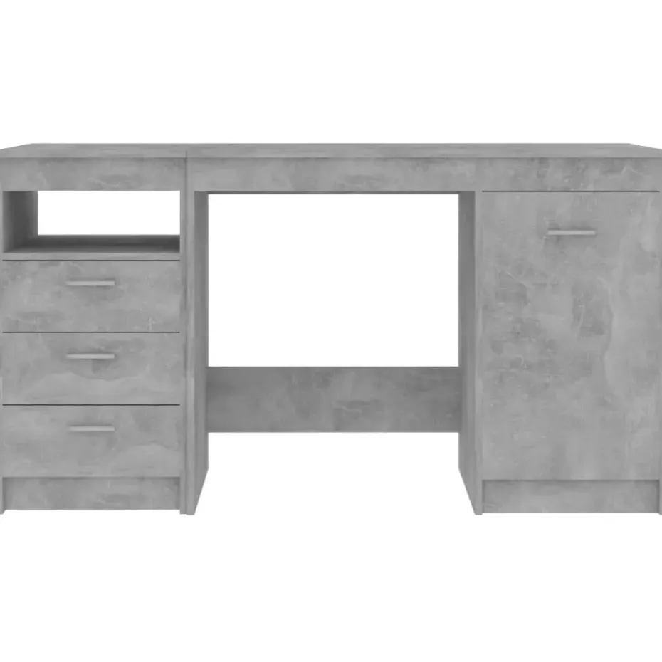 vidaXL - Bureau - Grijs - Bewerkt hout