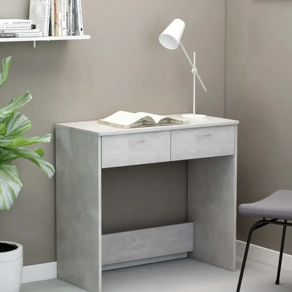 vidaXL - Bureau - Grijs - Bewerkt hout