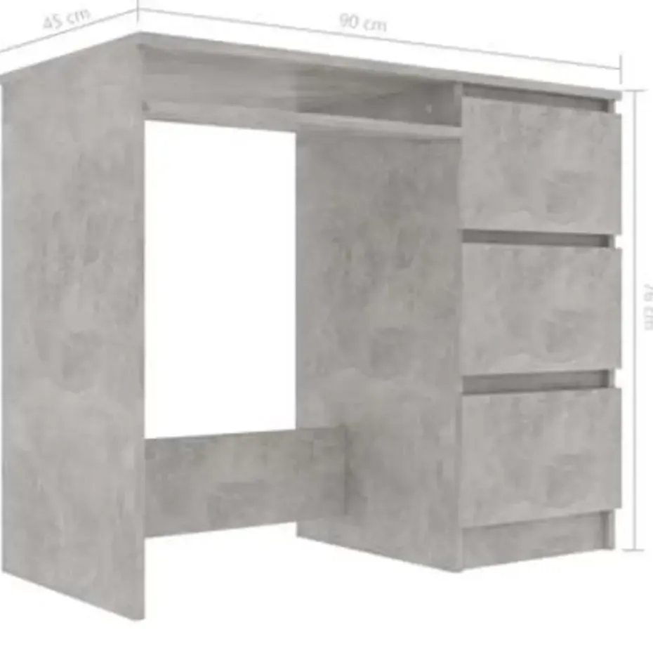 vidaXL - Bureau - Grijs - Bewerkt hout