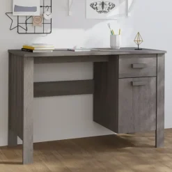 vidaXL - Bureau - Grijs - Grenenhout