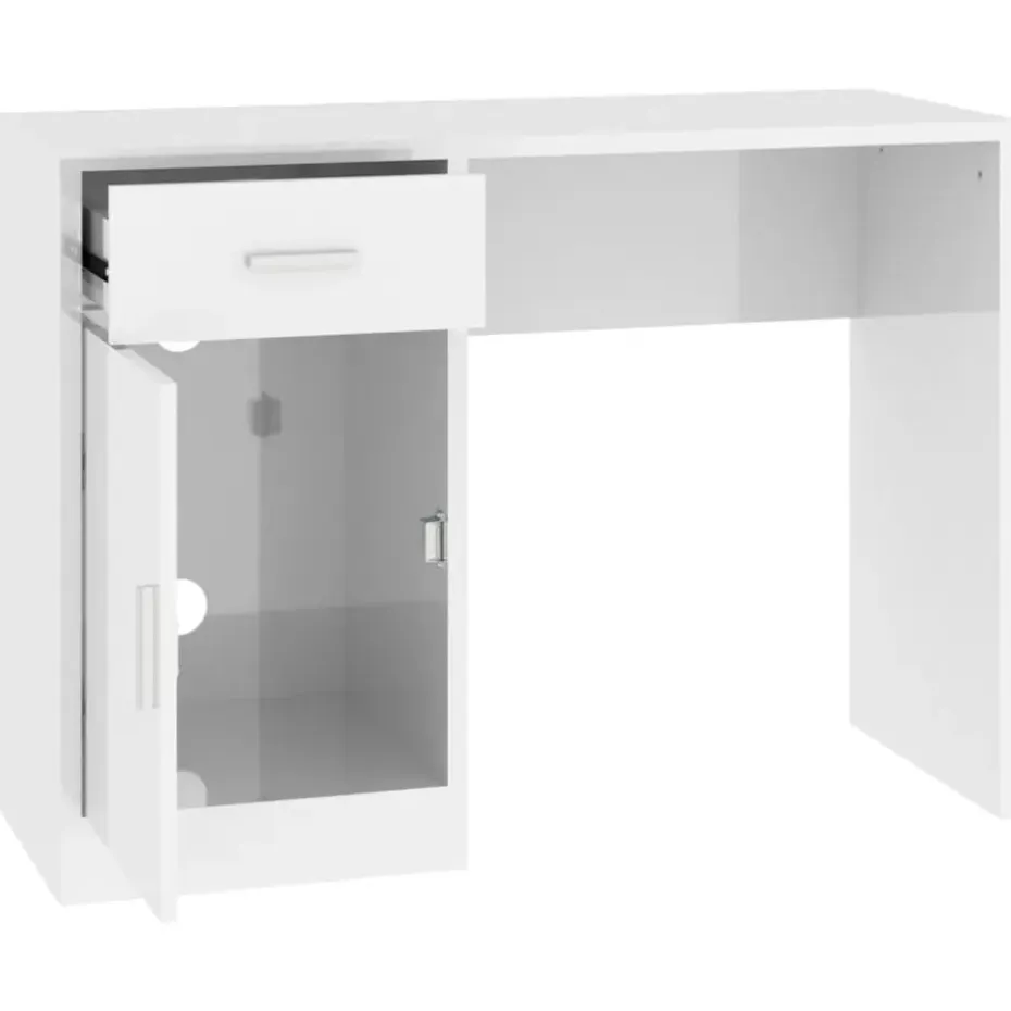 vidaXL - Bureau - Wit - Bewerkt hout