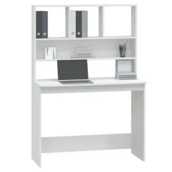 vidaXL - Bureau - Wit - Bewerkt hout