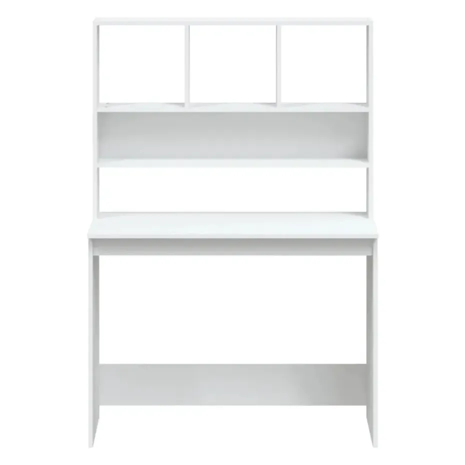 vidaXL - Bureau - Wit - Bewerkt hout