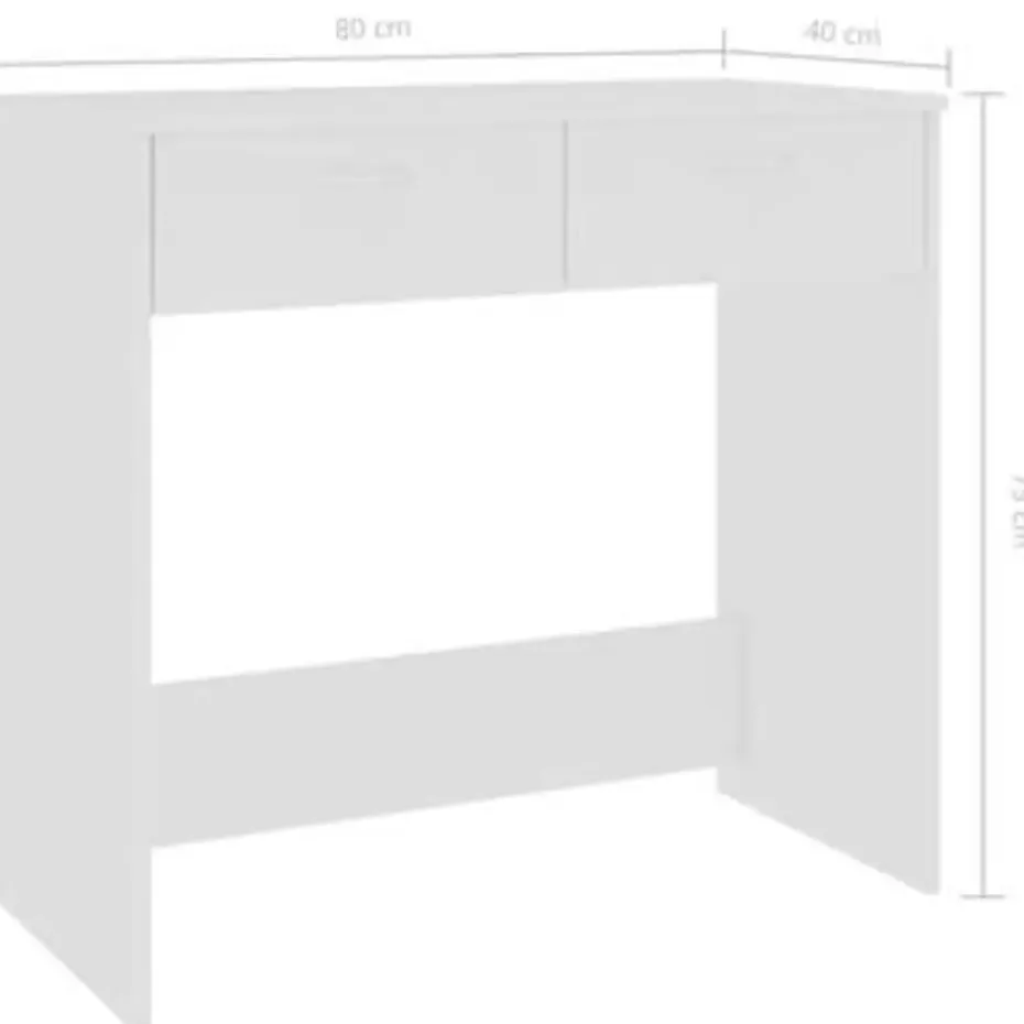 vidaXL - Bureau - Wit - Bewerkt hout