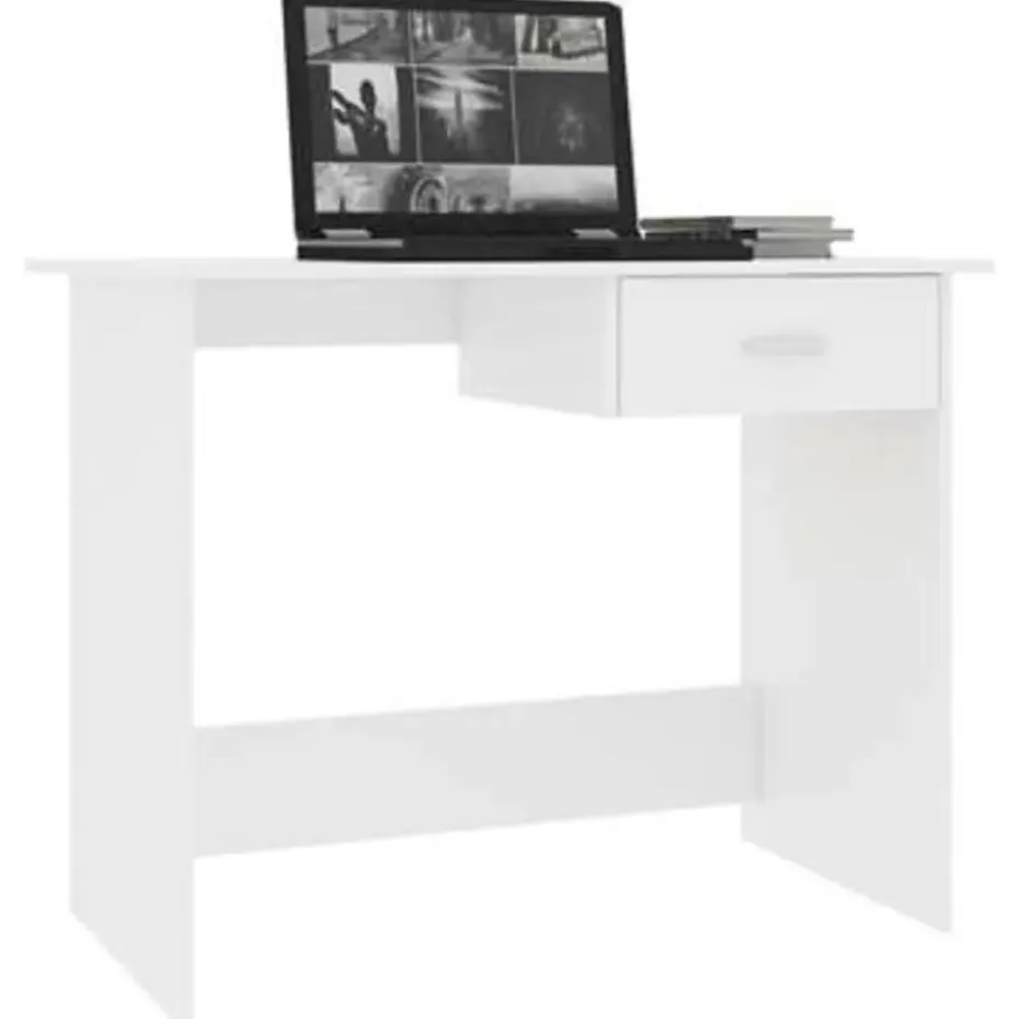 vidaXL - Bureau - Wit - Bewerkt hout