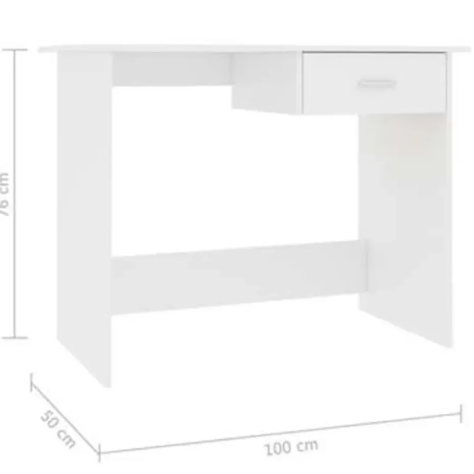 vidaXL - Bureau - Wit - Bewerkt hout