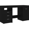 vidaXL - Bureau - Zwart - Bewerkt hout