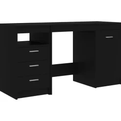 vidaXL - Bureau - Zwart - Bewerkt hout