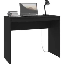 vidaXL - Bureau - Zwart - Bewerkt hout