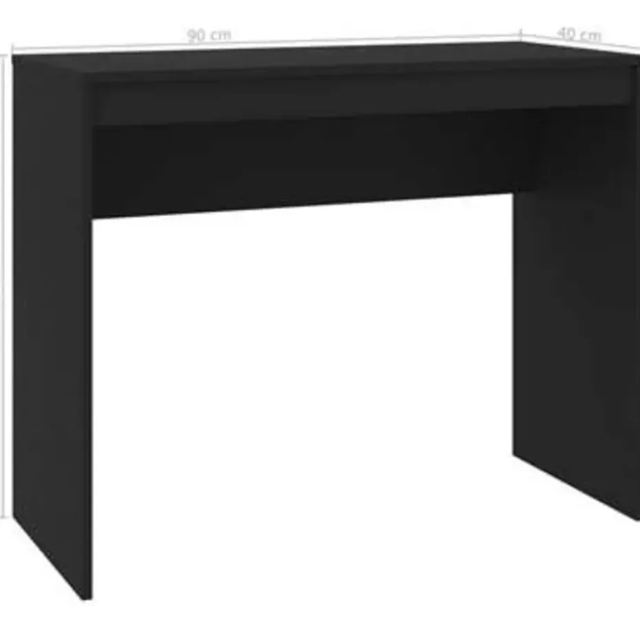vidaXL - Bureau - Zwart - Bewerkt hout