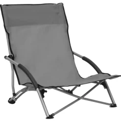 vidaXL - Campingstoel - Grijs - Stof - 2 stuks