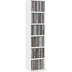 vidaXL - Cd-kast - Wit - Bewerkt hout