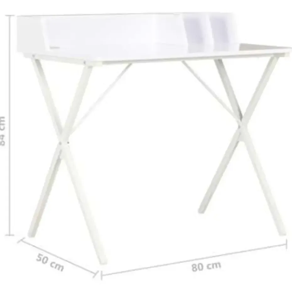 vidaXL - Computertafel - Wit - Bewerkt hout