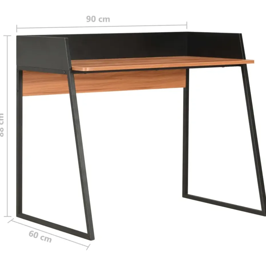 vidaXL - Computertafel - Zwart - Bewerkt hout