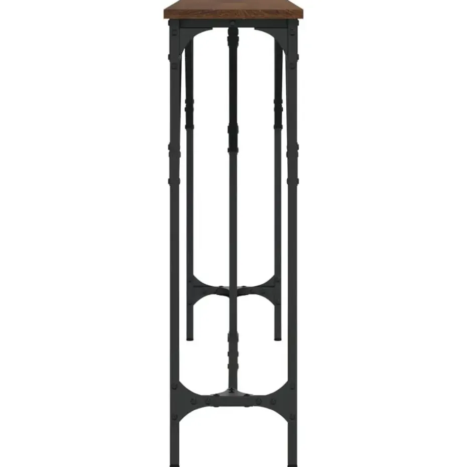 vidaXL - Consoletafel - Bruin eiken - Bewerkt hout - 140x23x75 cm