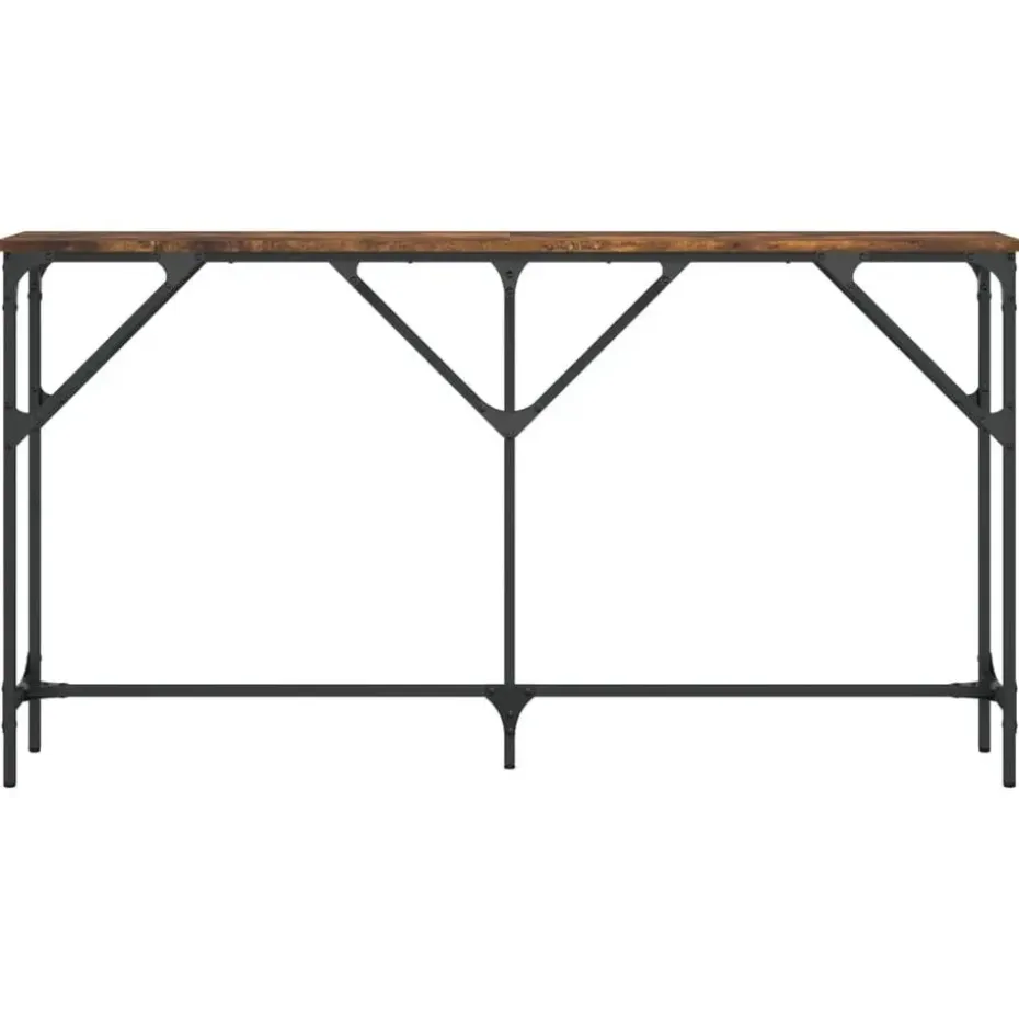 vidaXL - Consoletafel - Gerookt eiken - Bewerkt hout - 140x23x75 cm