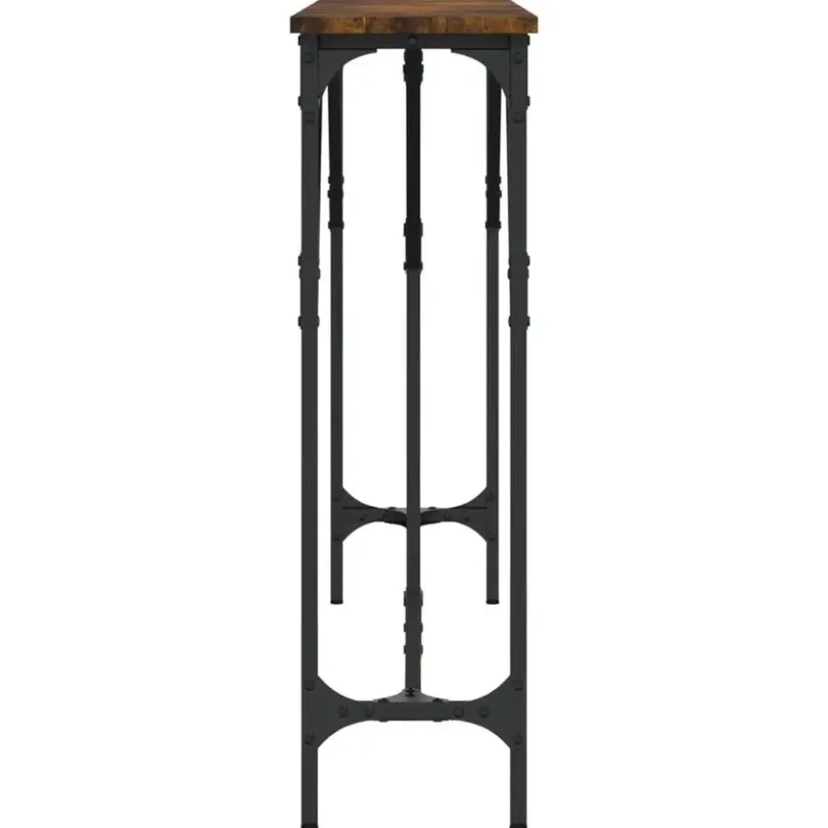 vidaXL - Consoletafel - Gerookt eiken - Bewerkt hout - 140x23x75 cm
